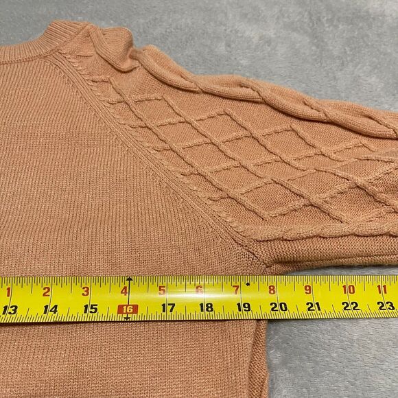 Premies Sweater Womens Small Tan Cable Knit Cozy Jumper - Picture 8 of 8